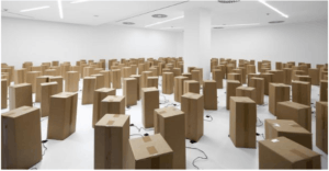 Sound art Installation Created 250 Cardboard Boxes